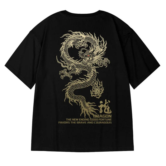 JEEZ Wear Dragon's Favor Oversize Baskılı Tişört
