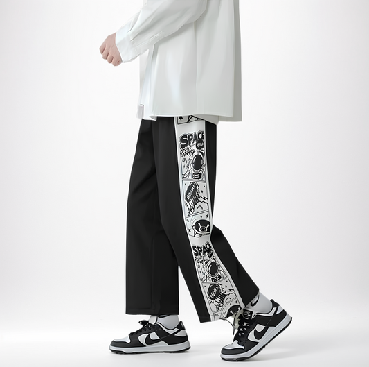 JEEZ Wear Erkek Astronot Baskılı Streetwear Eşofman Altı